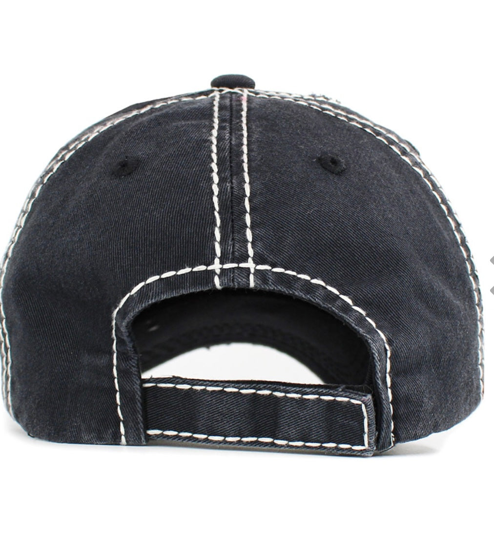 Mama Fuel Vintage Baseball Cap- Blue