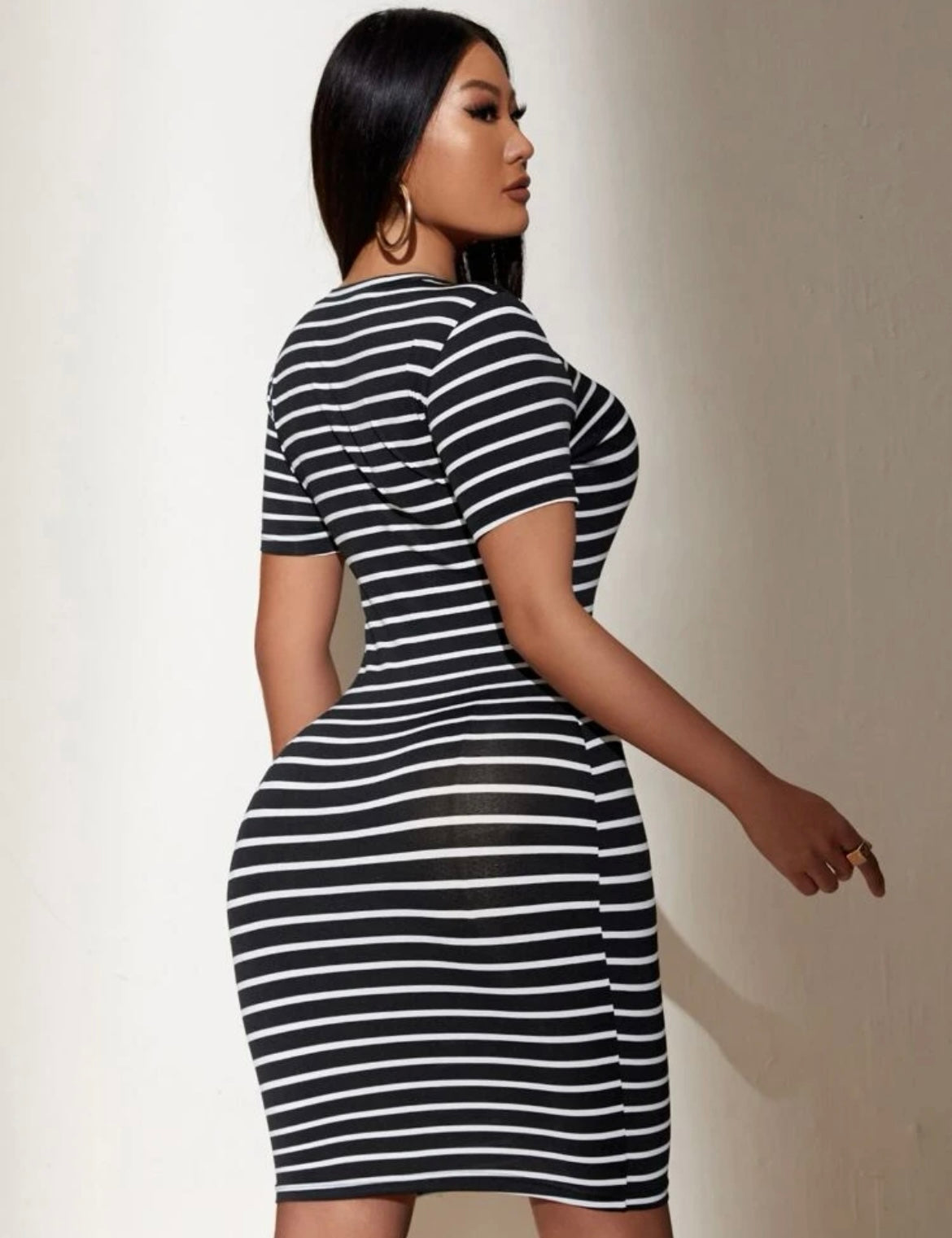 Stripe Dress -Black/White