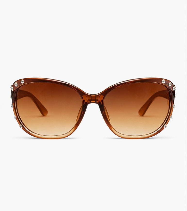 Amber Luxe Rhinestone Sunglasses