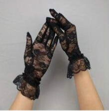 Black Lace Gloves for Women – Elegant Sheer Fingerless Dress Gloves for Church, Formal & Special Events