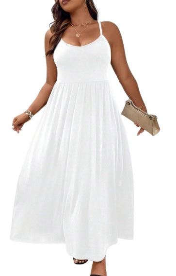 Cami V Maxi Dress - White
