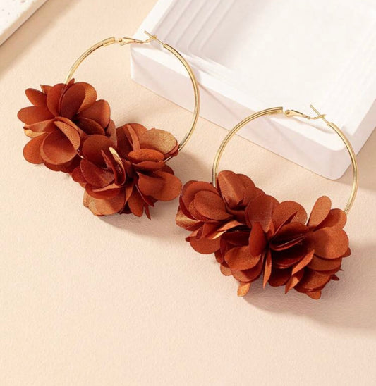 Floral Hoop - Coffee Brown