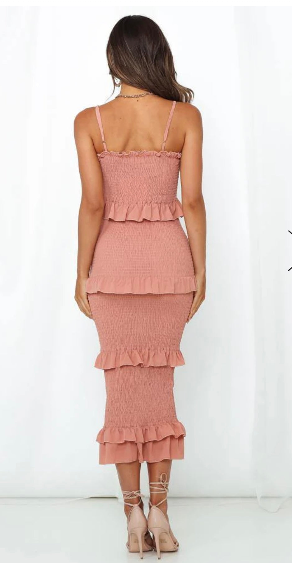 Blush Rusched Tiered Dress - Pink