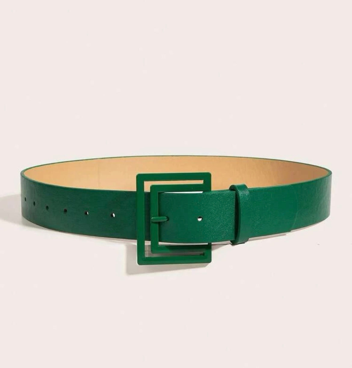 Square Buckle Belt - Green