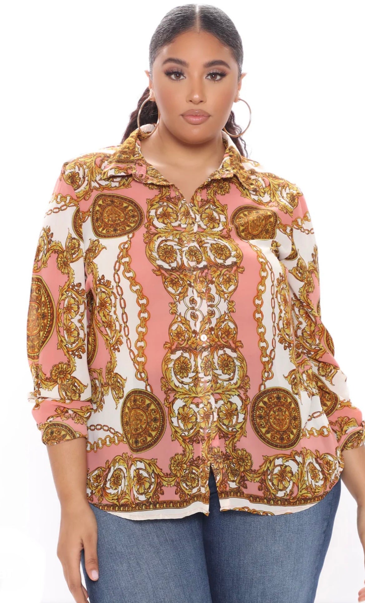 Print Blouse - Blush Pink