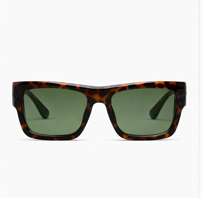 Tortoise Luxe Oversized Sunglasses | Statement H Frames with Gold Accent