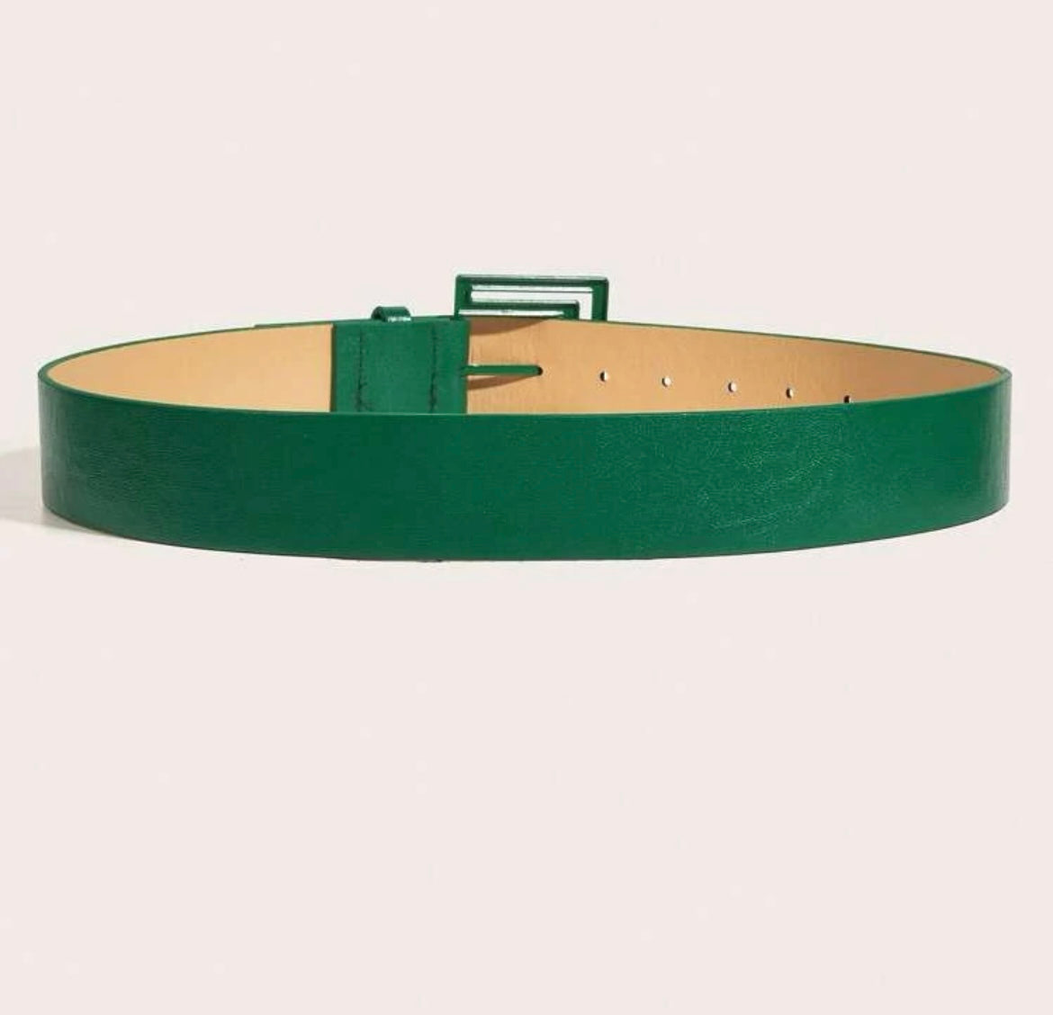 Square Buckle Belt - Green