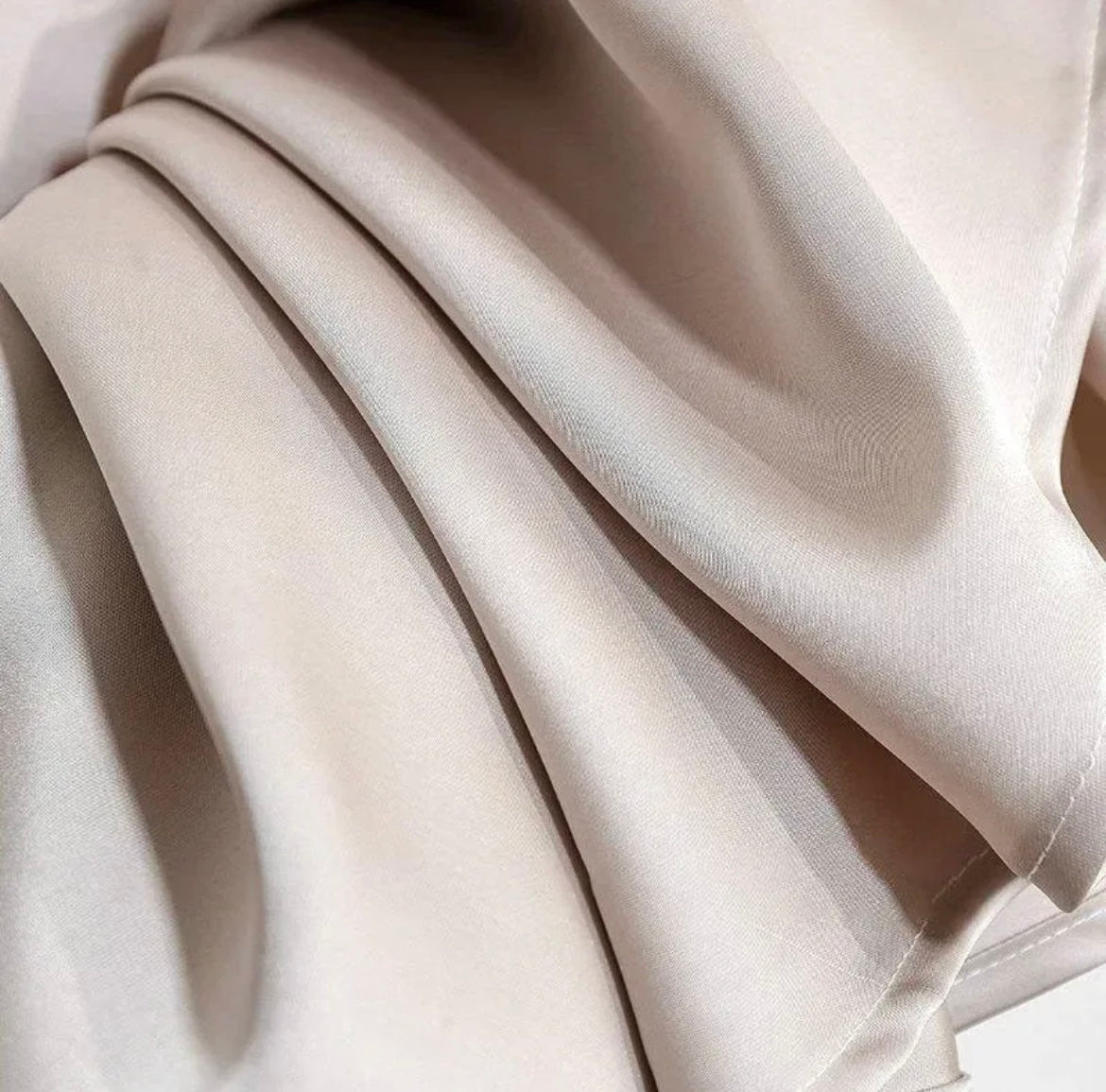 Champagne Satin Maxi Skirt with Flowy A-Line Silhouette – Elegant Everyday Skirt