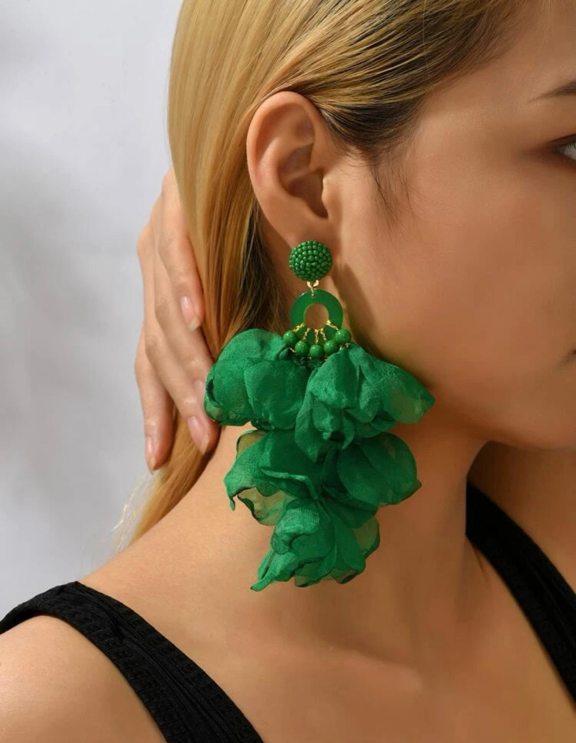 Flamenco Bead Earring - Green