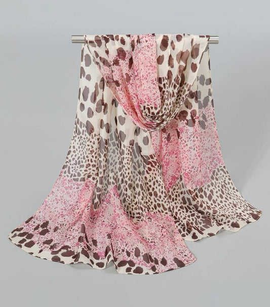 Cheetah Print Scarf - Pink