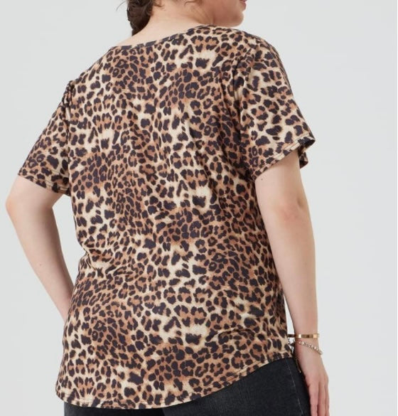 Leopard Print V-Neck Top