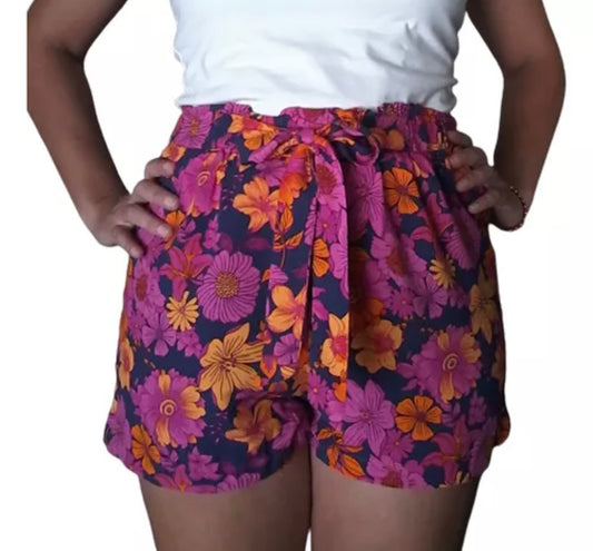 Floral shorts - Multicolor Pink