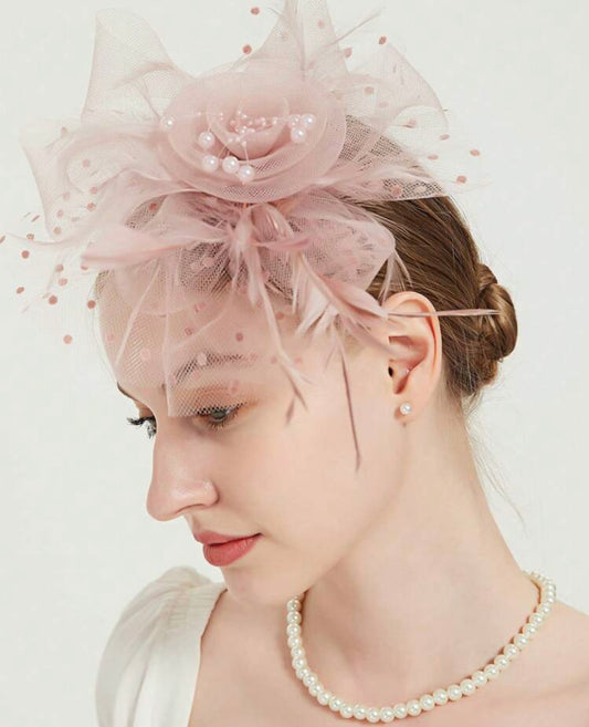 Fascinator Hat - Dusty Pink