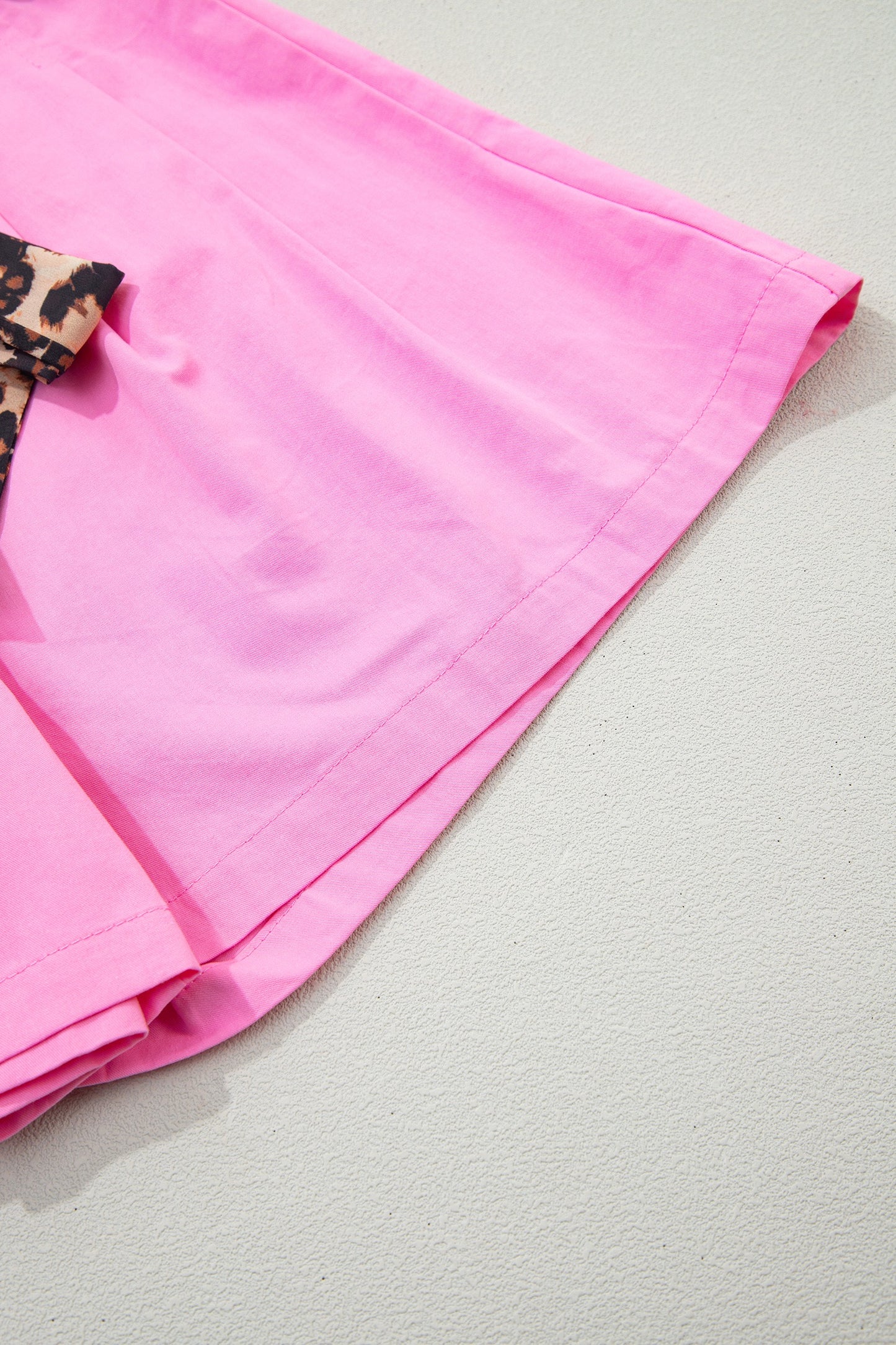 Women’s Hot Pink High Waist Shorts with Leopard Belt | Dressy Tailored Summer Shorts for Women