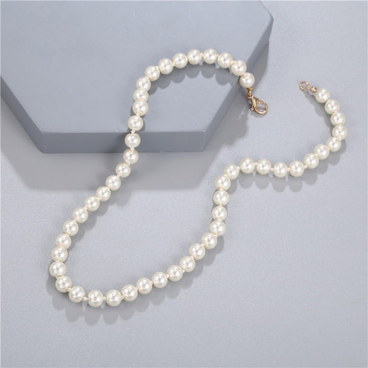 Single Strand Pearl Necklace - White