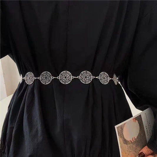 Round Waist Chain Belt - Silver
