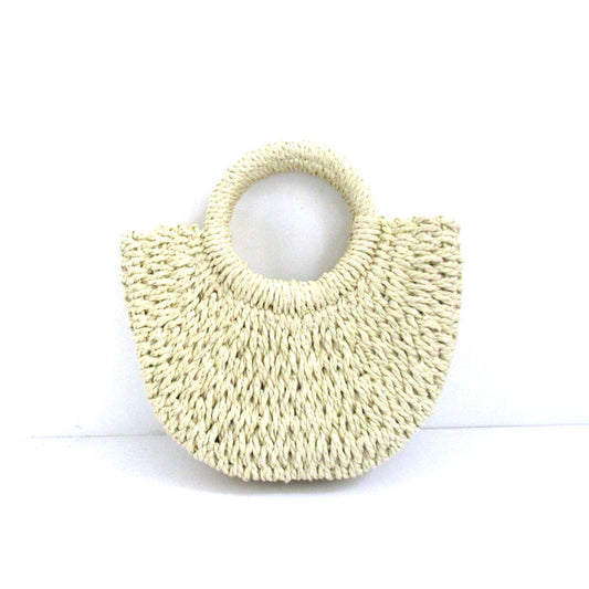 Straw Woven Handbag - Ivory Sand