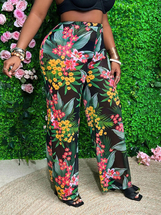 Resort Beach Tropical Sheer Pants