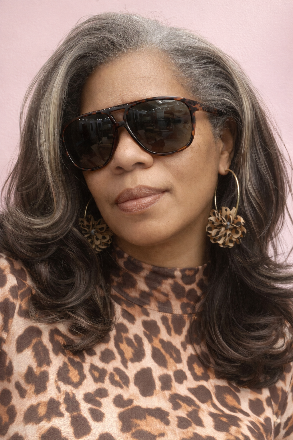 Oversized Tortoiseshell  Aviator Sunglasses