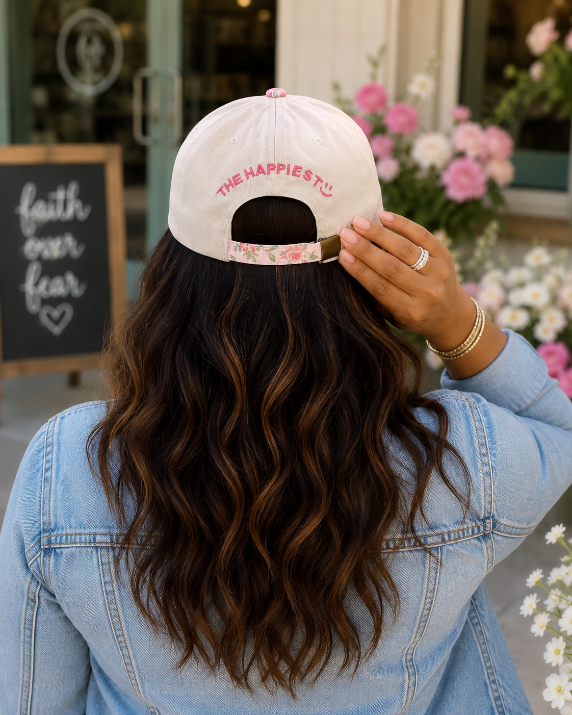 God’s Favorite Floral Trucker Hat | Christian Women’s Baseball Cap | Faith-Inspired Pink Floral Hat
