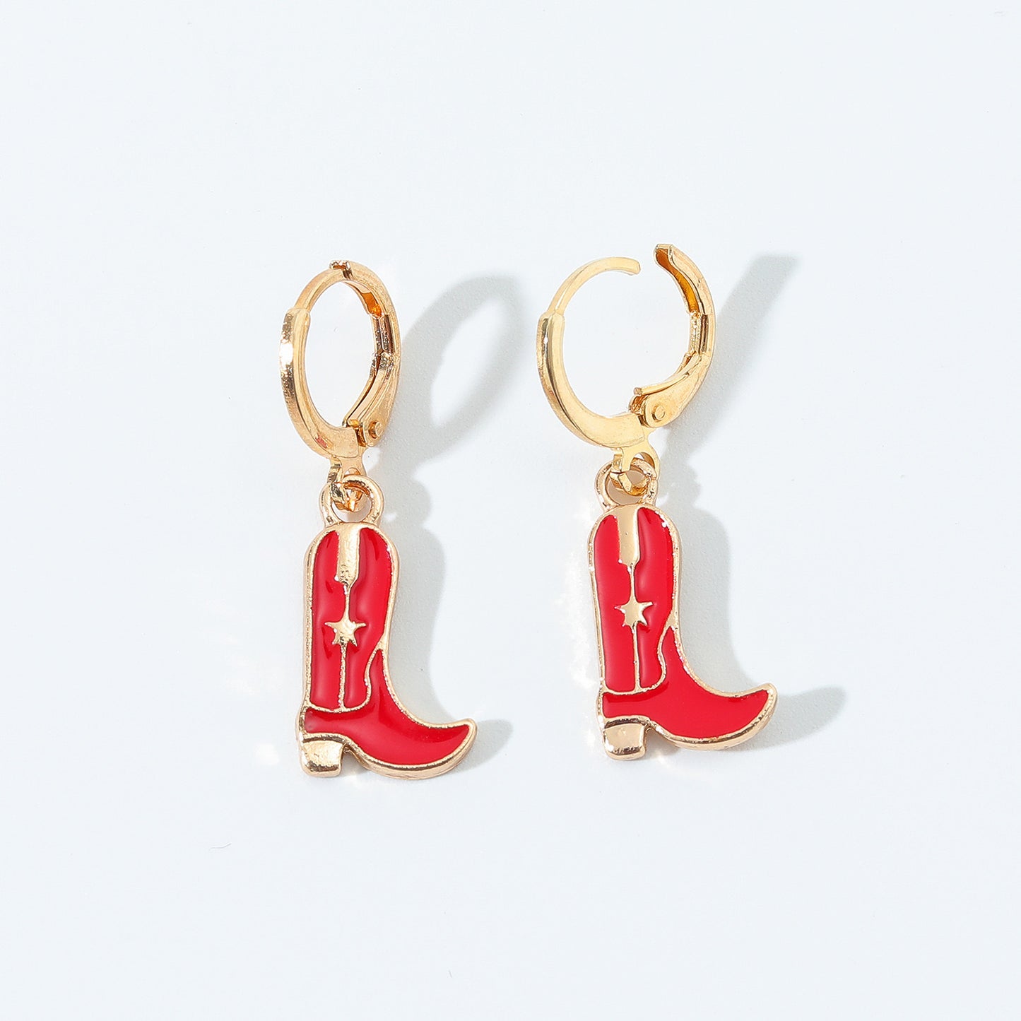 Cowgirl Boot Earrings - Red