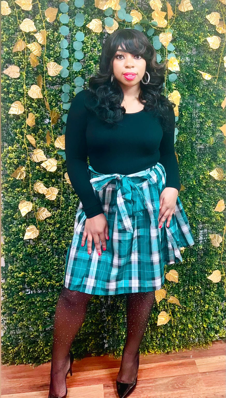 Brittany Plaid Skirt - Green