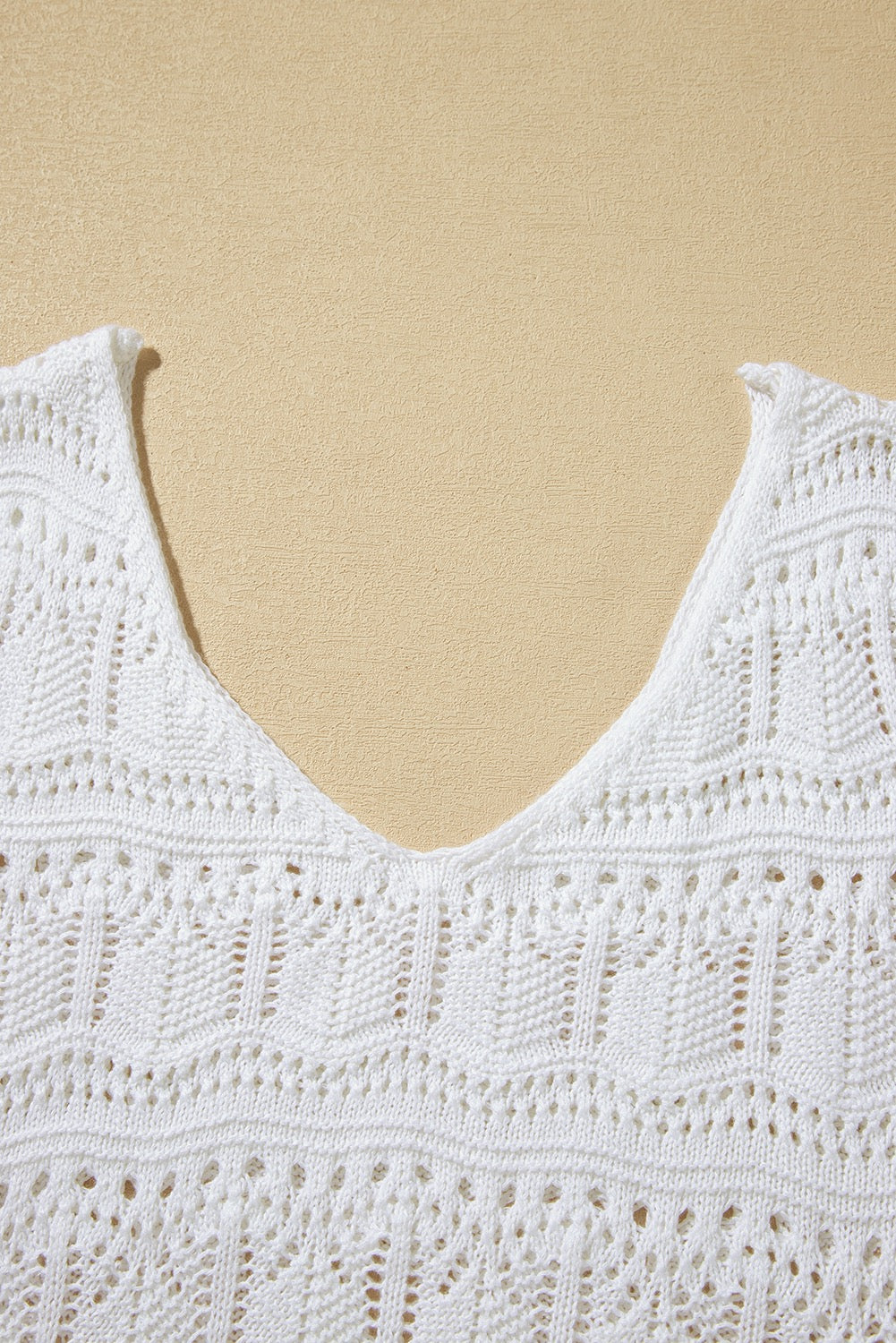 White Crochet Knit Tank Top – Sleeveless Boho Blouse for Women