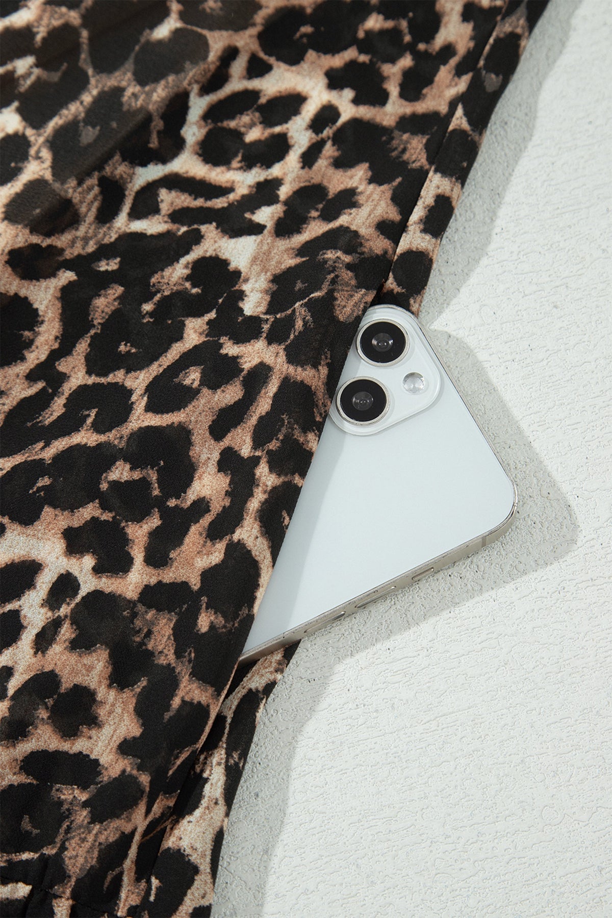 Wildly Chic Leopard Print Mock Neck Ruffle Mini Dress – Long Sleeve Flowy Women’s Dress