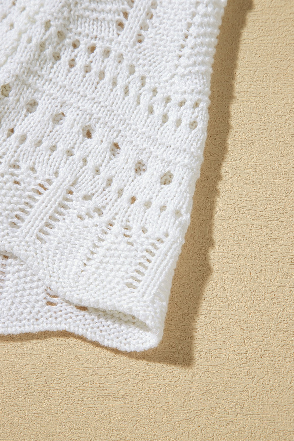 White Crochet Knit Tank Top – Sleeveless Boho Blouse for Women