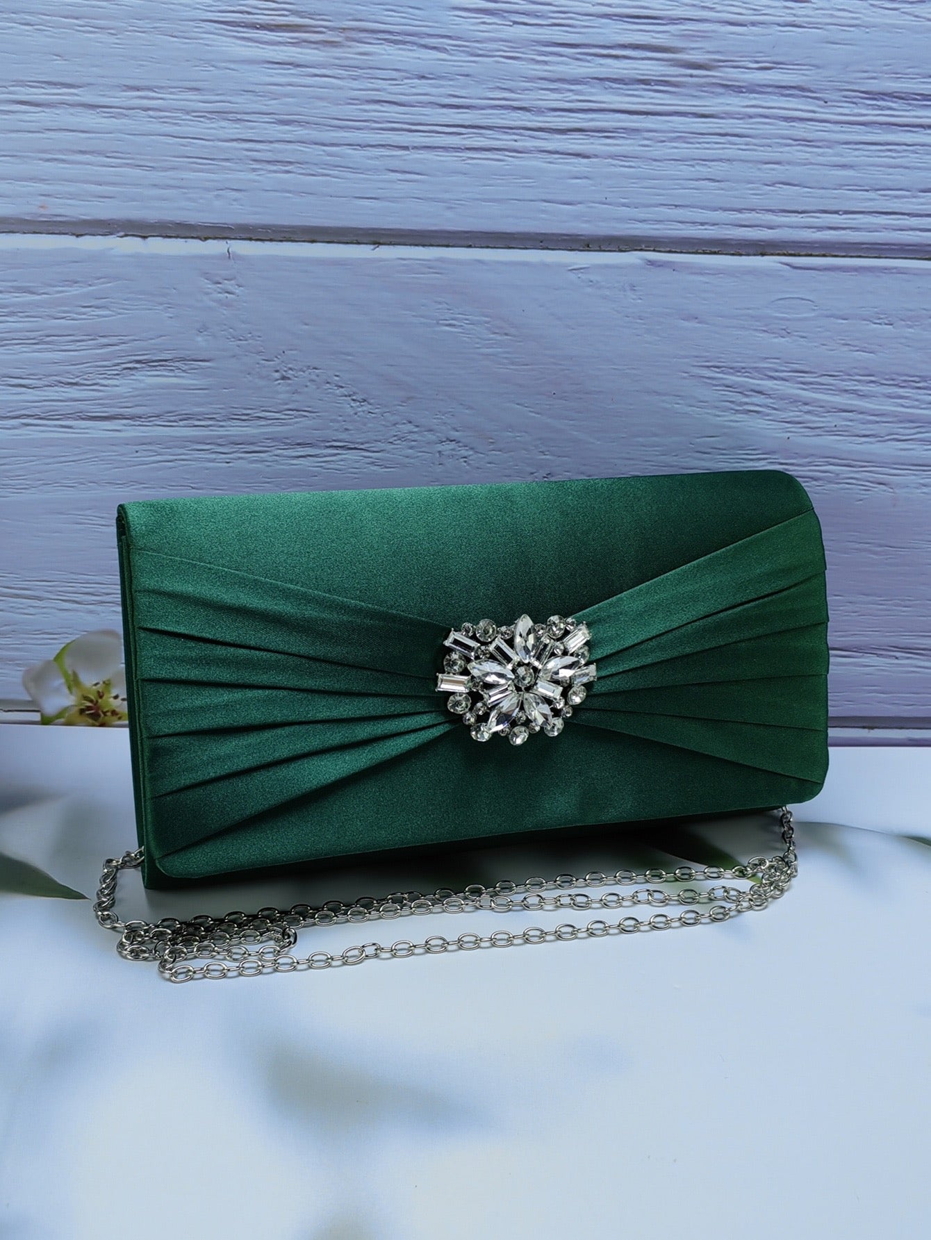 Rhinestone Clutch - Emerald