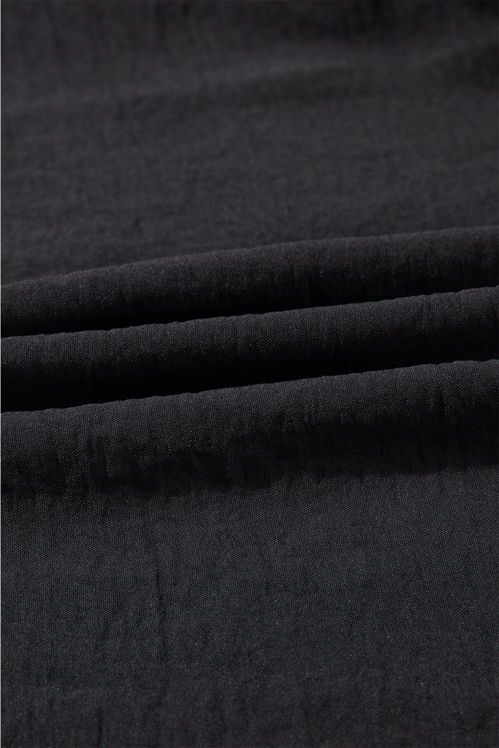 Black Flutter Sleeve Blouse – Lightweight Textured Casual Top for Women