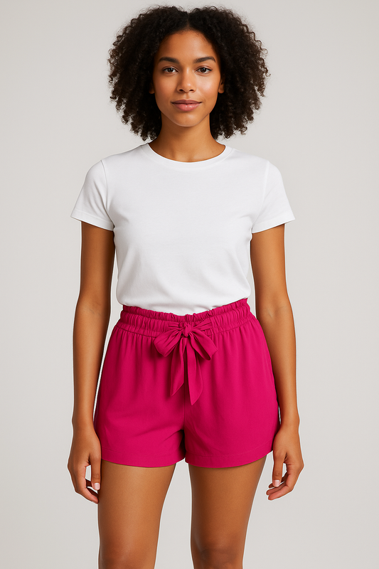 Front Tie shorts - Pink