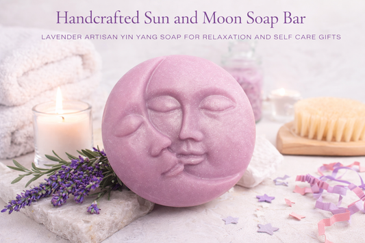Handcrafted Sun and Moon Soap Bar – Lavender Artisan Yin Yang Soap for Relaxation and Self Care Gifts