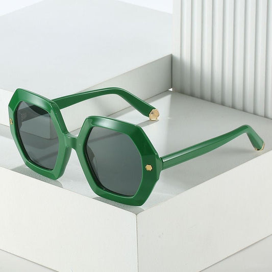 Hex Frame Sunglasses - Green