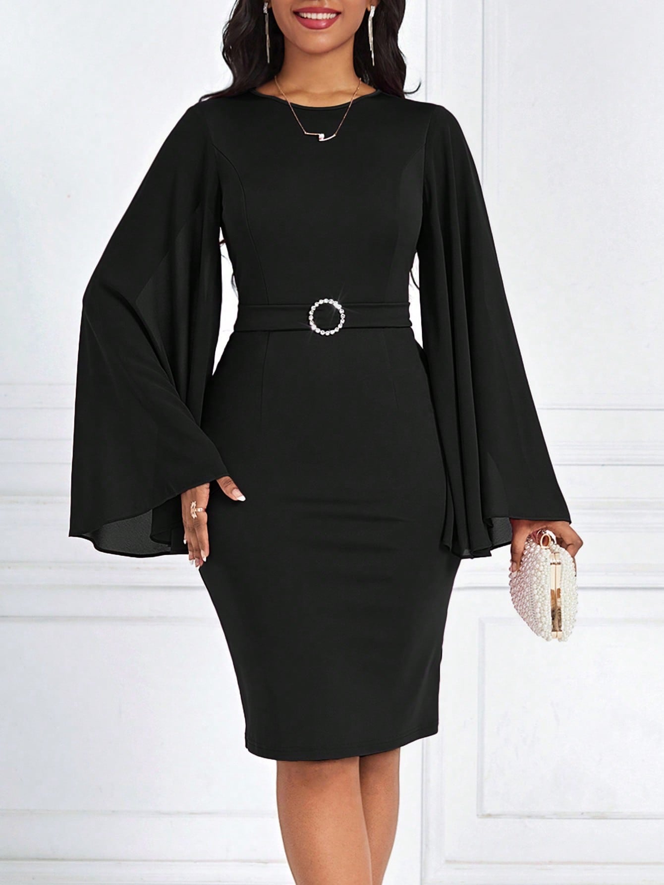 Rhinestone Dress - Black