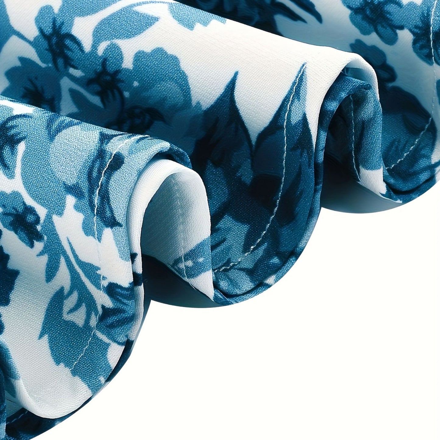 Blue & White Floral Tie Strap Midi Dress for Women | Vintage Inspired Fit and Flare Summer Dress