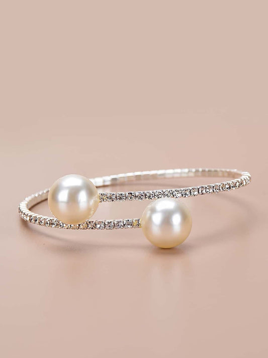 Pearl Cuff Rhinestone Bracelet