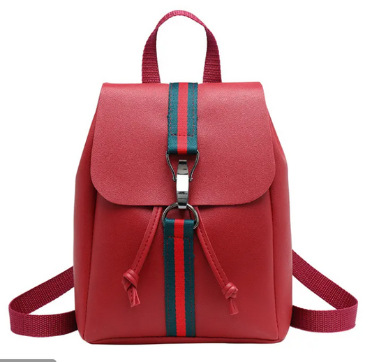 Woman's Designer Inspired Mini Backpack - Red