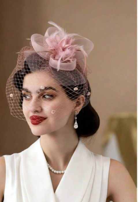 Blush Pink Fascinator Hat for Women | Derby, Wedding & Church
