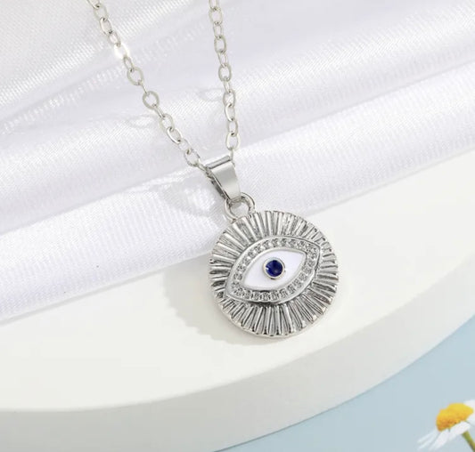 Eye of Protection Necklace - Silver