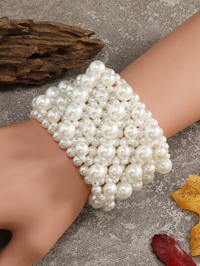 Pearl Band Bracelet - White