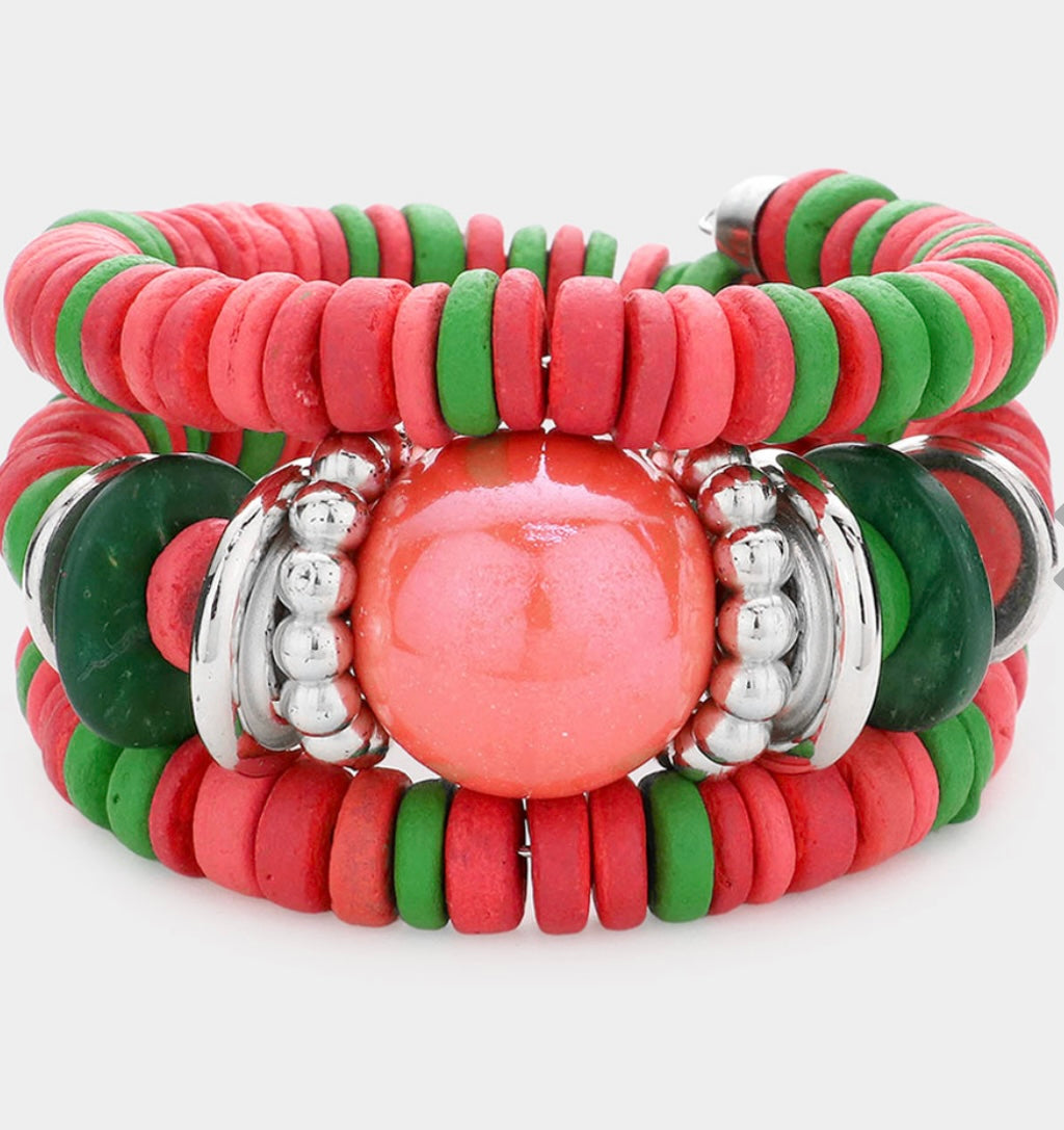 Channi Bracelet - Pink and Gree