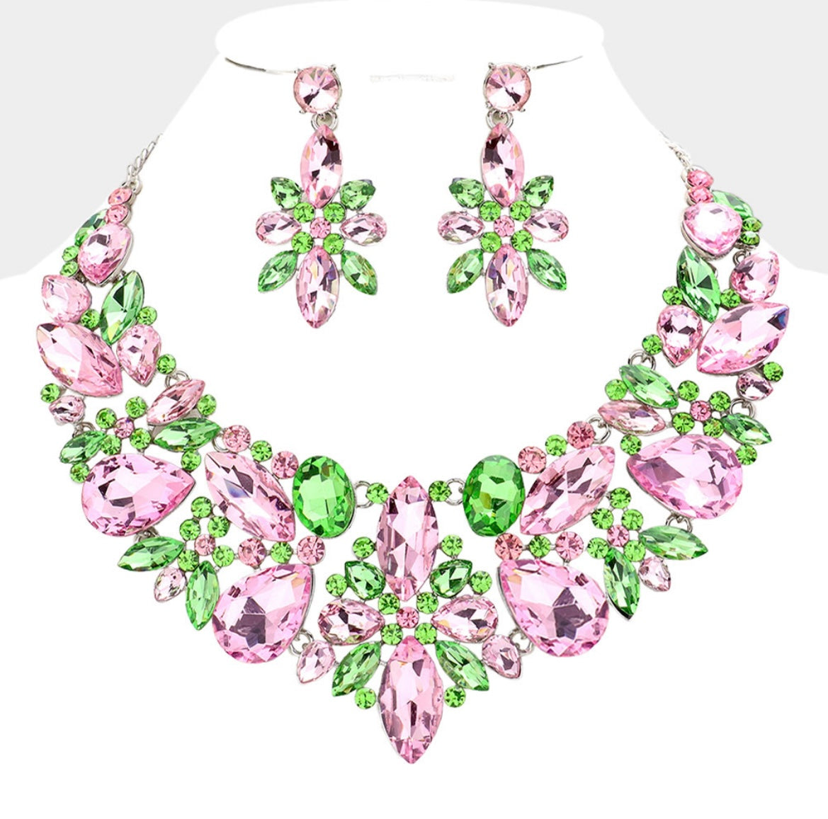 Very Victoria Necklace - Pink and Green