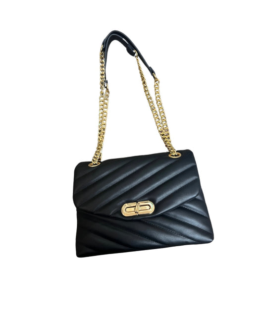 Posh Quilted Handbag - Black