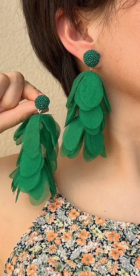 Flamenco Bead Earring- Green