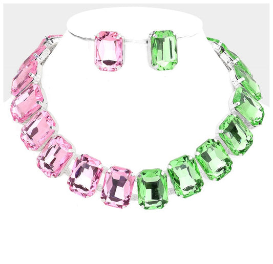 Sophisticate Necklace Pink and Green