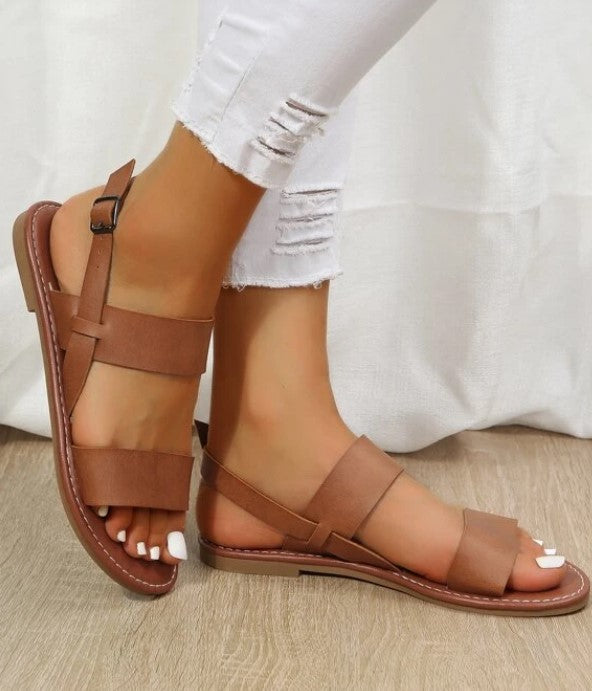 Saddle Sandals - Brown