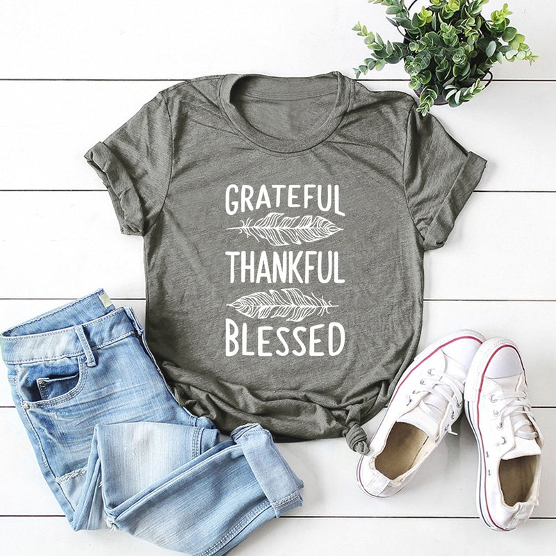 Grateful, Thankful Graphic T- Shirt