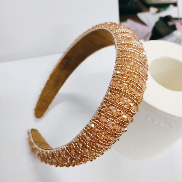 Rhinestone Faceted Headband-Gold