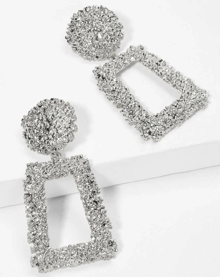 Rectangle Texture Post Earring